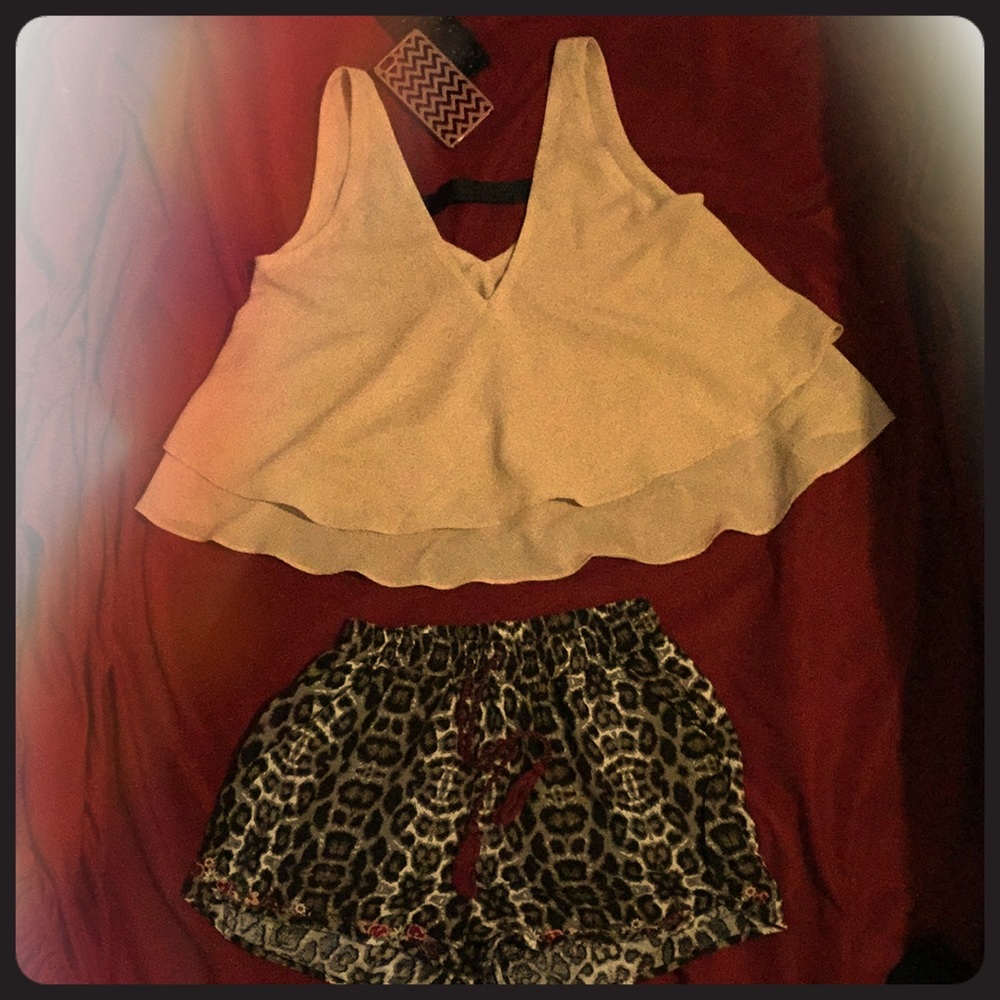 Fleece dress shirt, (worn 1 )forever 21 cuteshorts